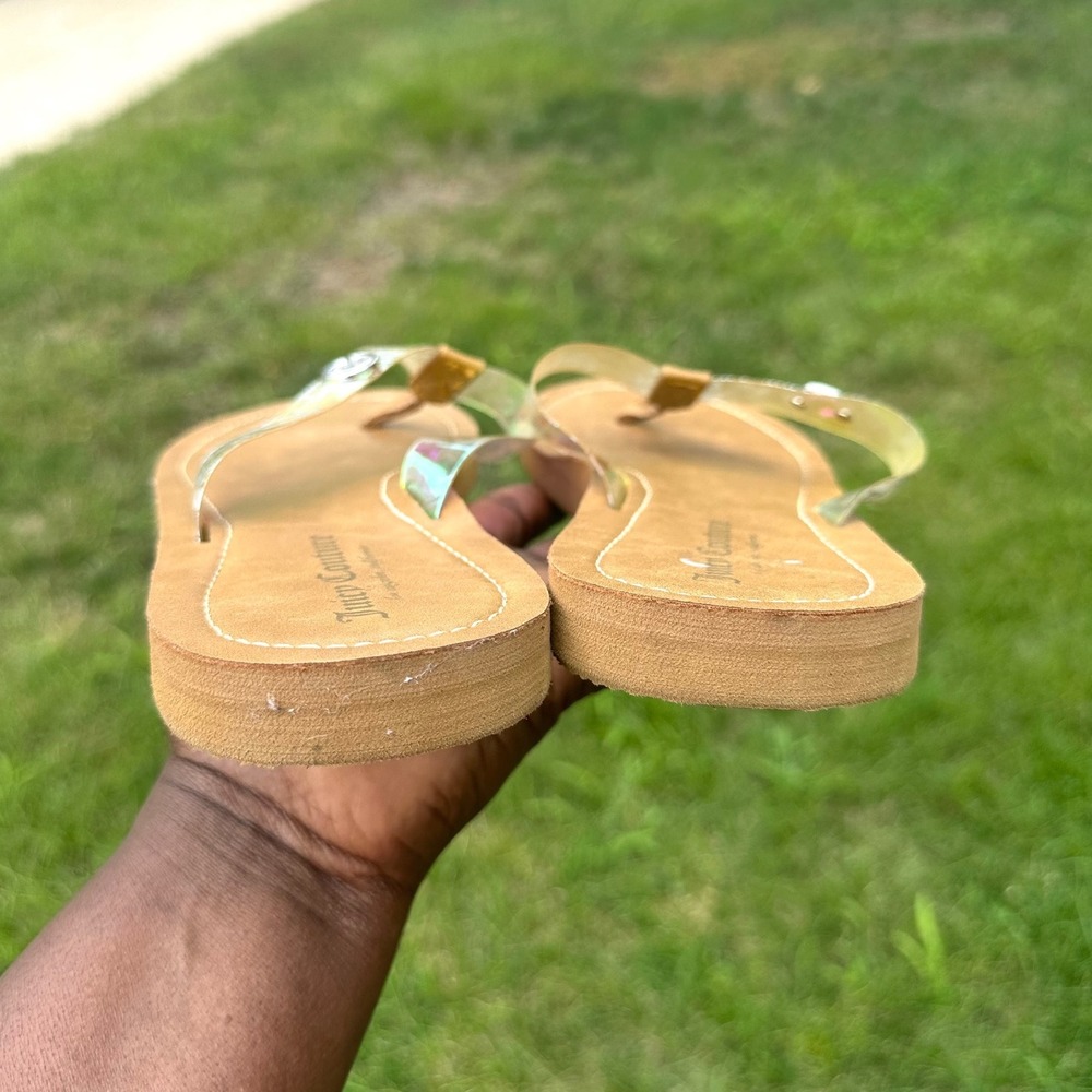 Juicy Couture Women's‎ Summer Flip Flop Sandals Size 11 Gold - Picture 9 of 10